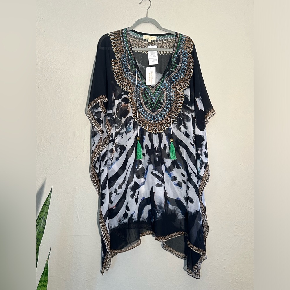 Mix Print Caftan Cover Up